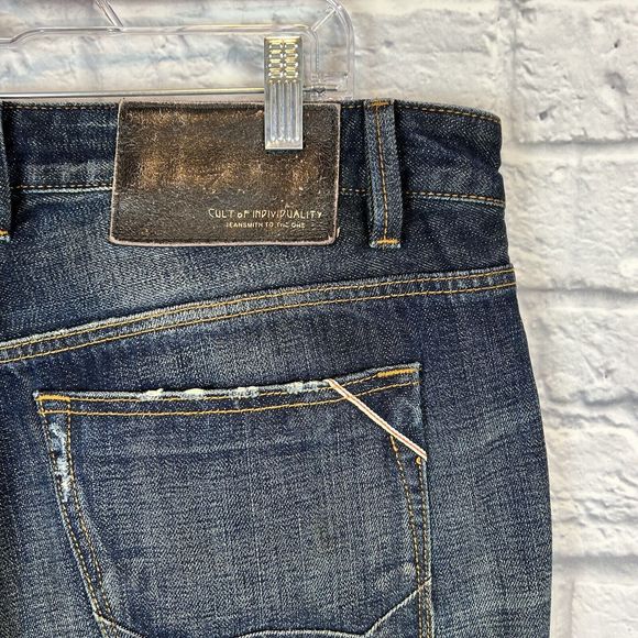 Cult of Individuality Men Rebel Cargo Zip Moto Straight Denim Jeans 38x34 (39X31 - Picture 10 of 16